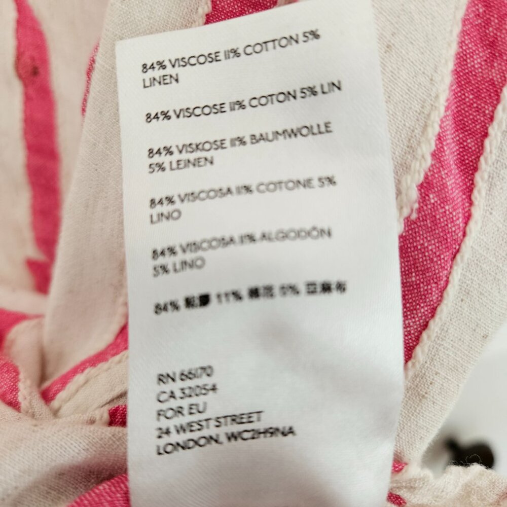 Maeve Pink & White Striped Shirt Size Medium - Picture 6 of 6
